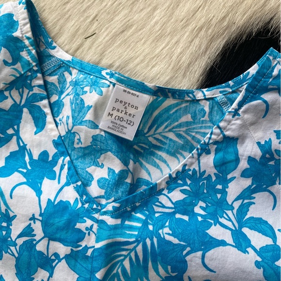 Peyton & Parker dress short-sleeved with a blue and white floral pattern - Picture 5 of 11